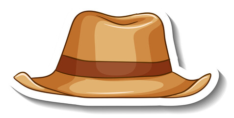 A sticker template with a panama hat isolated