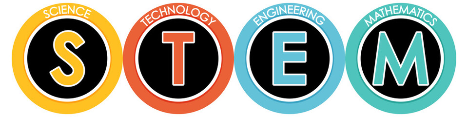 Fototapeta premium STEM education logo banner on white background