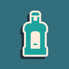 Fototapeta premium Green Orujo icon isolated on green background. Long shadow style. Vector