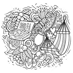 Summer vector doodles illustration.