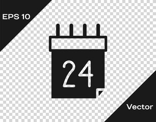 Black Independence day of Ukraine celebration on August 24 icon isolated on transparent background. Vector