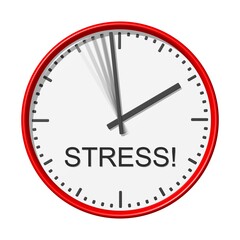 Uhr mit der Aufschrift STRESS