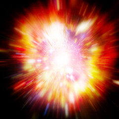 Fototapeta premium Big bang in space. Science scene. The elements of this image furnished by NASA.