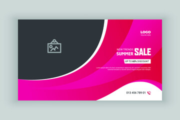 Summer sale social media banner template