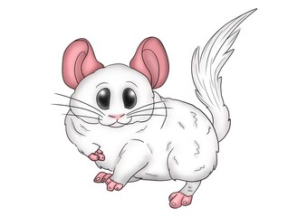 Chinchilla is a rodent native to the Andes mountains in South America which is very cute as an illustration