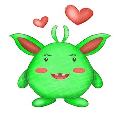 Cute monster mascot figure illustration