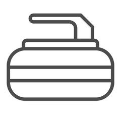 Curling, square line vector icon.