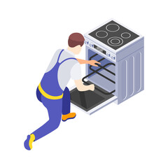 Worker Fixing Cooker Icon