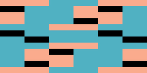 Modern vector abstract  geometric background with stripes, rectangles and squares  in retro style. Pastel colored simple shapes graphic pattern. Abstract mosaic artwork.