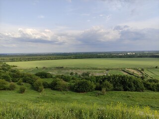 Fototapeta premium Beautiful summer valley with artificial reservoirs