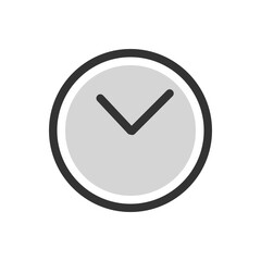 Clock filled outline icon.