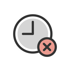 Clock filled outline icon.