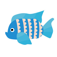 Beautiful fantastic fish icon isolated vector illustration.