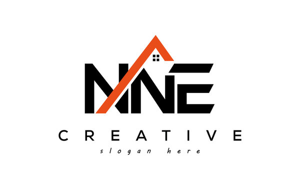 initial NNE letter real estate construction logo vector	
