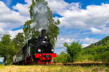 Dampflokomotive Eisenbahn Sauerländer Kleinbahn Plettenberg Lok Schmalspurbahn Panorama Museumszug...