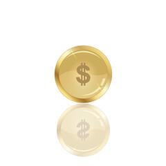 Gold coin. Euro. Dollar.