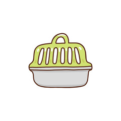 Pet carry case for animals, dog, cat isolated on white background. Vector illustration carrying case, cage, pet box.
