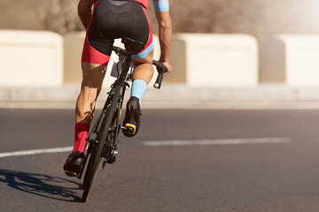Obraz na płótnie Canvas Road bike cyclist man cycling, athlete on a race cycle