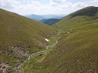 Fototapeta premium landscape with river and mountains
