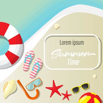 vector illustration for summer time, hello summer banner