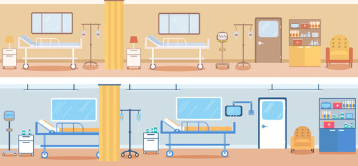 hospital ward in flat style, hospital
