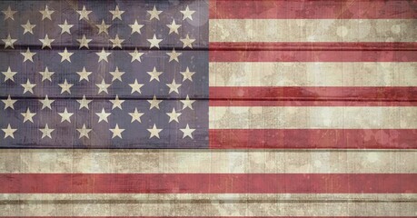 Fototapeta premium Composition of american flag with stars and stripes