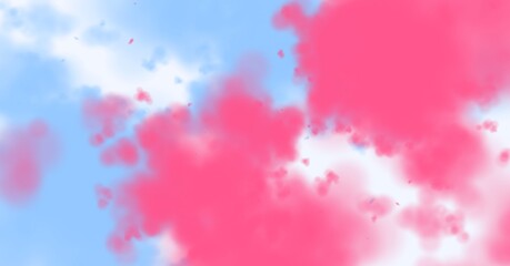 Fototapeta premium Composition of blue and red clouds