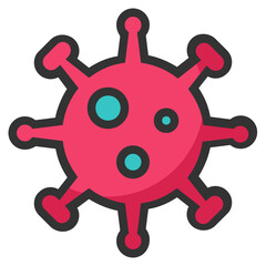 coronavirus line color icon
