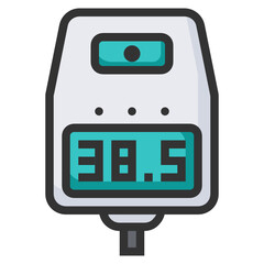 thermometer line color icon
