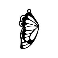 beautiful wings butterfly earrings jewerly vector illustration design