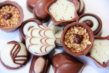 sweet chocolate candies with filling