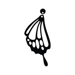 wings butterfly earrings vector illustration design