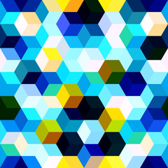 Fototapeta na wymiar Hexagon grid seamless background of multiple polygons