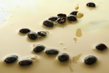 Milk and coffee bean
