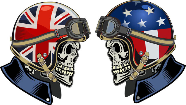 Skull in Motorcycle Helmet vector