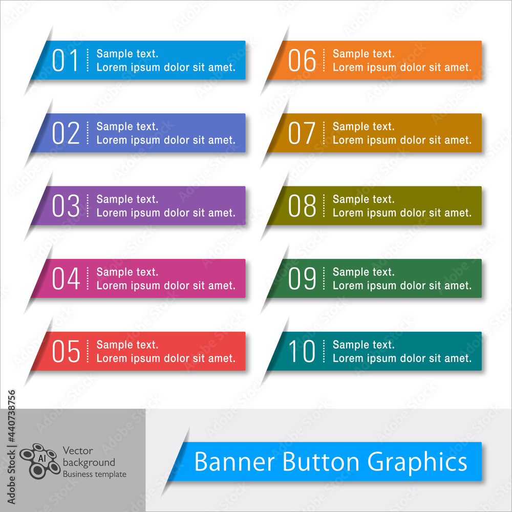 Wall mural web button and headline design. vector graphics.