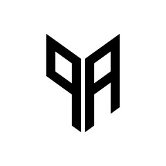 initial letters monogram logo black PA