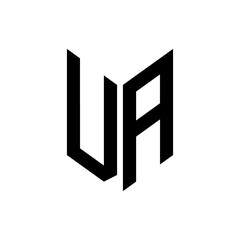 initial letters monogram logo black VA