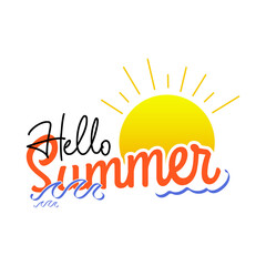 Summertime season lettering typography graphic vector
