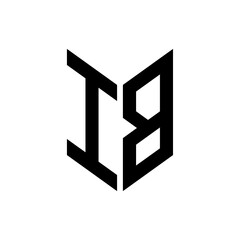 initial letters monogram logo black IB