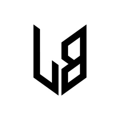 initial letters monogram logo black LB