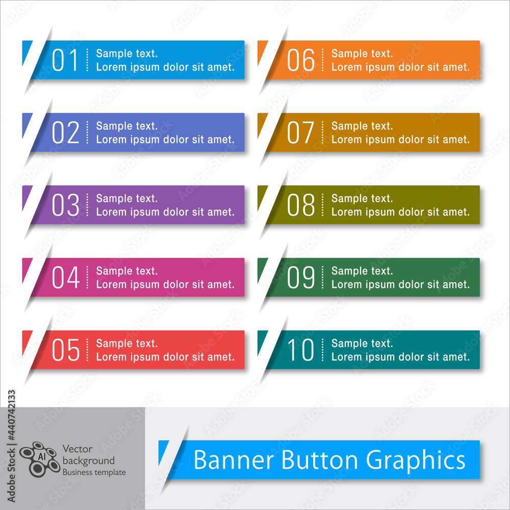 Wall mural web button and headline design. vector graphics.