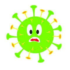 green big and funny monster covid 19