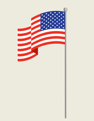 Flag of the United States of America. State symbol in flat style.