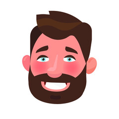  Bearded man cartoon character vector illustration