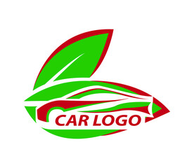 leaf and car logo design