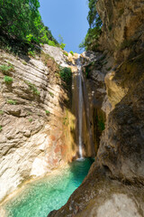 Fototapeta premium Crystal Clear waterfall cataract pure fresh waters nature