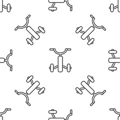 Grey line Bicycle for kids icon isolated seamless pattern on white background. Vector