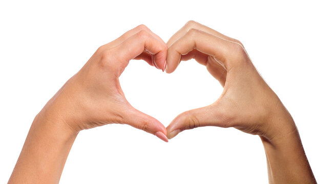 Valentine's Day 14th February. Heart silhouette with female and male hands. Heart hand woman and man. Love, passion and desire. With clipping mask. 