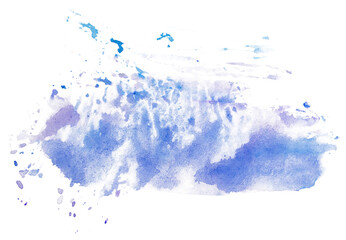 Fototapeta premium Watercolor stain blue paint drops
